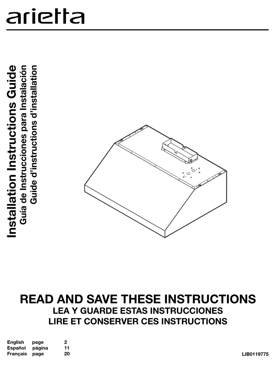 ARIETTA ASG430SSA INSTALLATION INSTRUCTION MANUAL Pdf Download ManualsLib