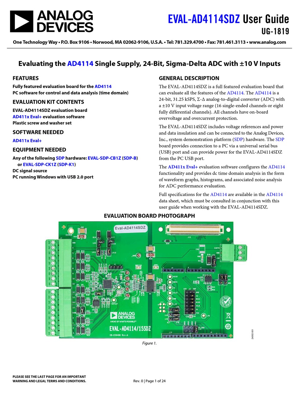 ANALOG DEVICES EVALAD4114 USER MANUAL Pdf Download ManualsLib