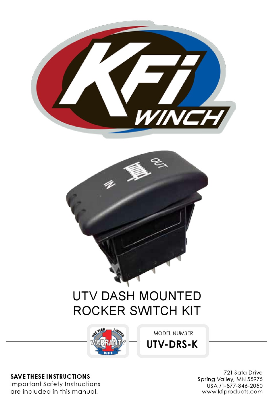 Kfi Utv Dash Rocker Switch Utv-Drs