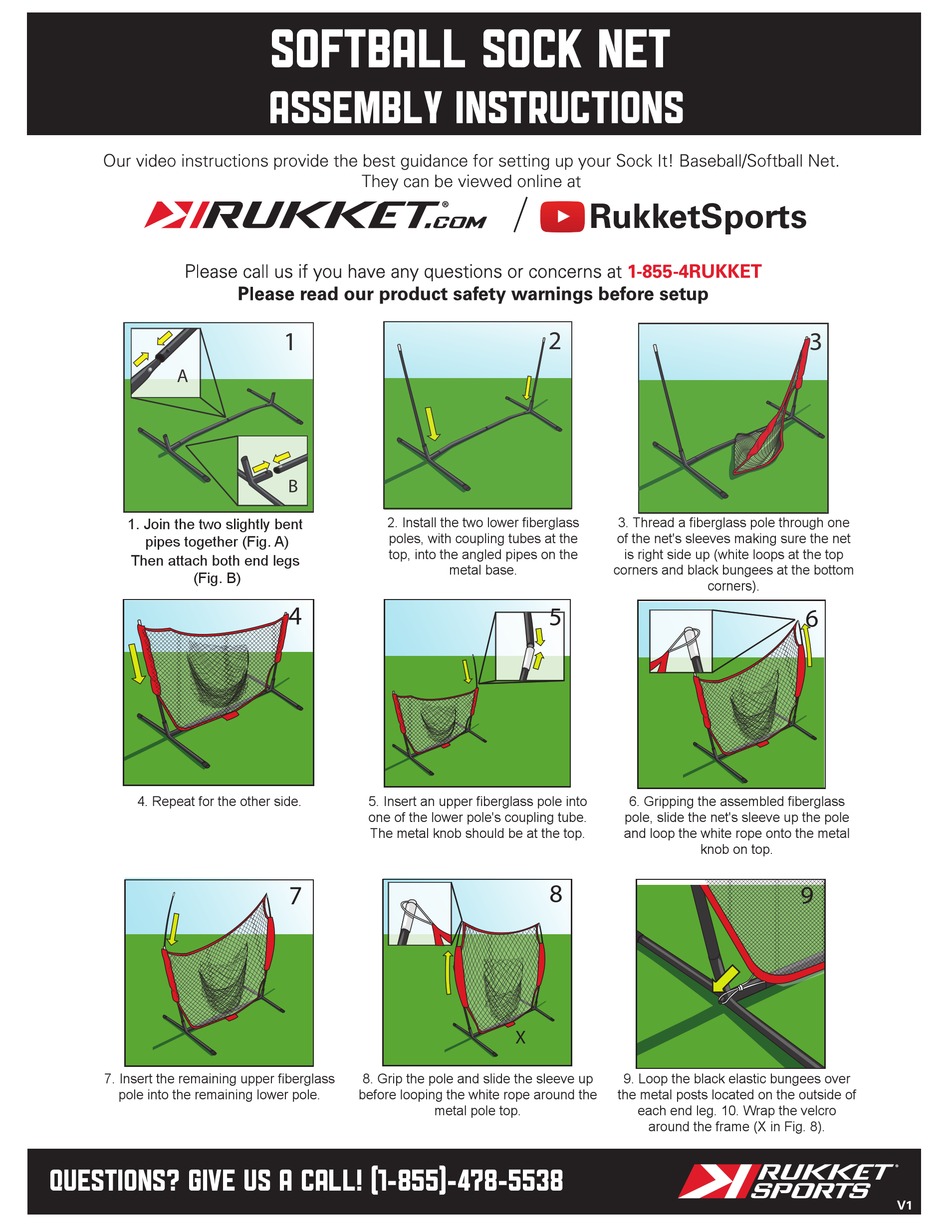 RUKKET SOFTBALL SOCK NET ASSEMBLY INSTRUCTIONS Pdf Download ManualsLib