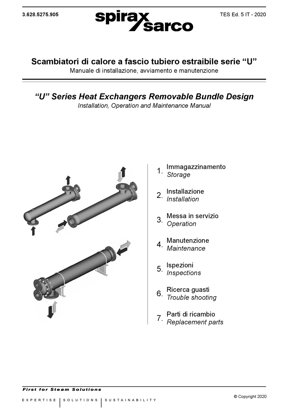 SPIRAX SARCO U SERIES INSTALLATION, OPERATION AND MAINTENANCE MANUAL ...