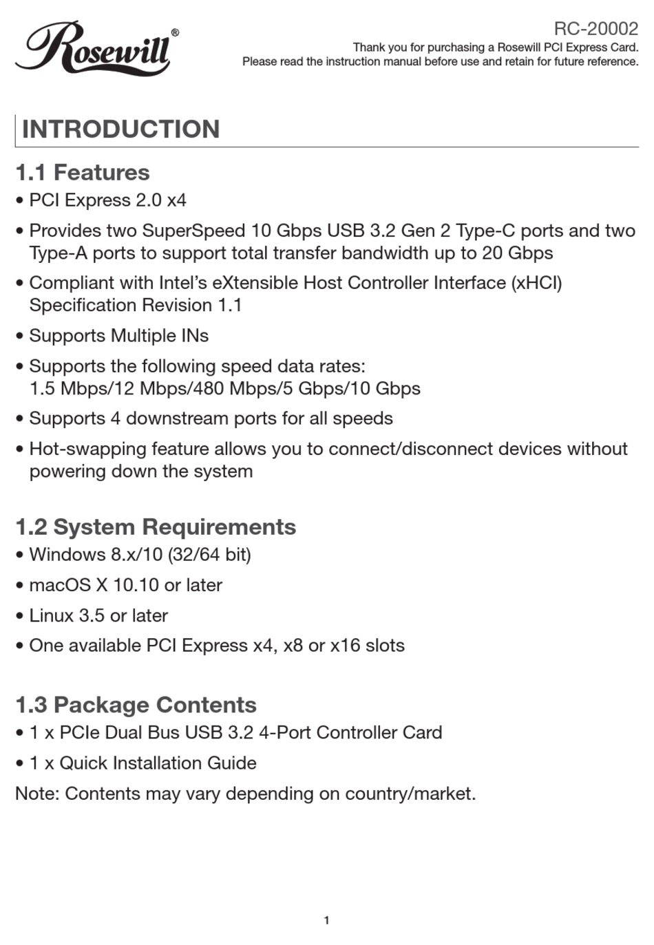 rosewill 4 port usb 3.0 pci express card rc-508 not finding rosewill 4 port usb 3.0 pci express card rc-508 not finding