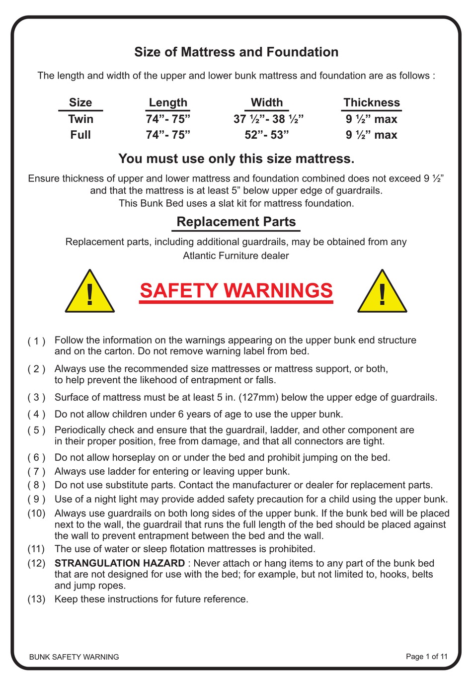 ATLANTIC FURNITURE COLUMBIA STAIRCASE BUNK BED ASSEMBLY INSTRUCTIONS