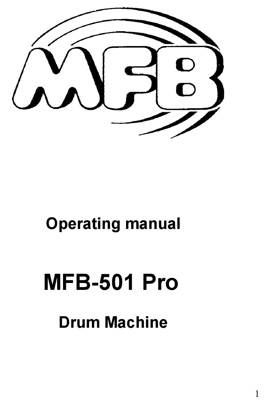 MFB -501 PRO OPERATING MANUAL Pdf Download | ManualsLib