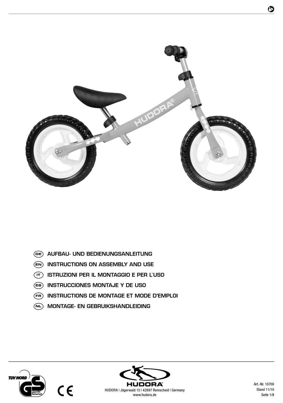 HUDORA SEVEN INSTRUCTIONS ON ASSEMBLY AND USE Pdf Download ManualsLib