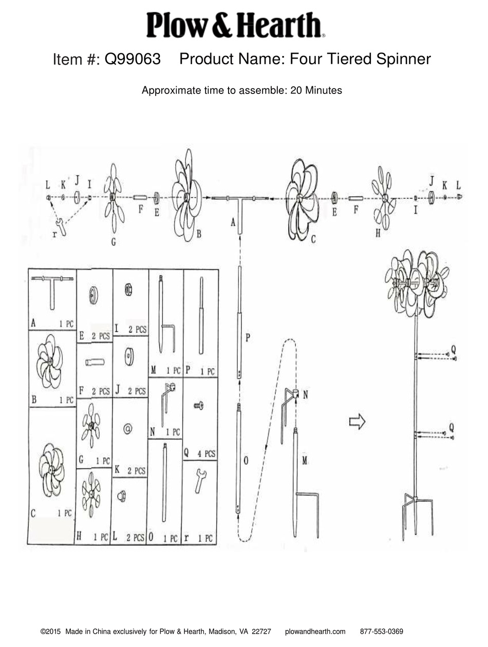 PLOW & HEARTH FOUR TIERED SPINNER ASSEMBLY INSTRUCTIONS Pdf Download