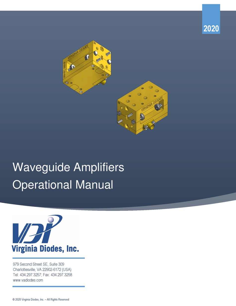 VIRGINIA DIODES VDI15.0AMP00551520 OPERATIONAL MANUAL Pdf Download