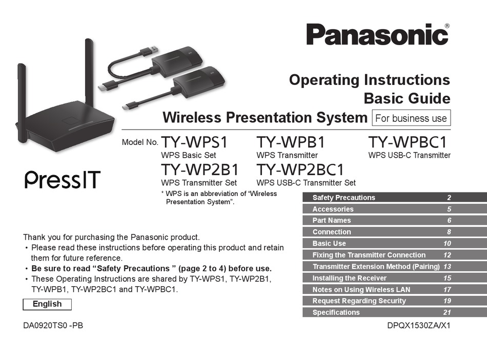 パナソニック ワイヤレスプレゼンテーションシステム送信機(USB-C)x2 TY-WP2BC1 通販