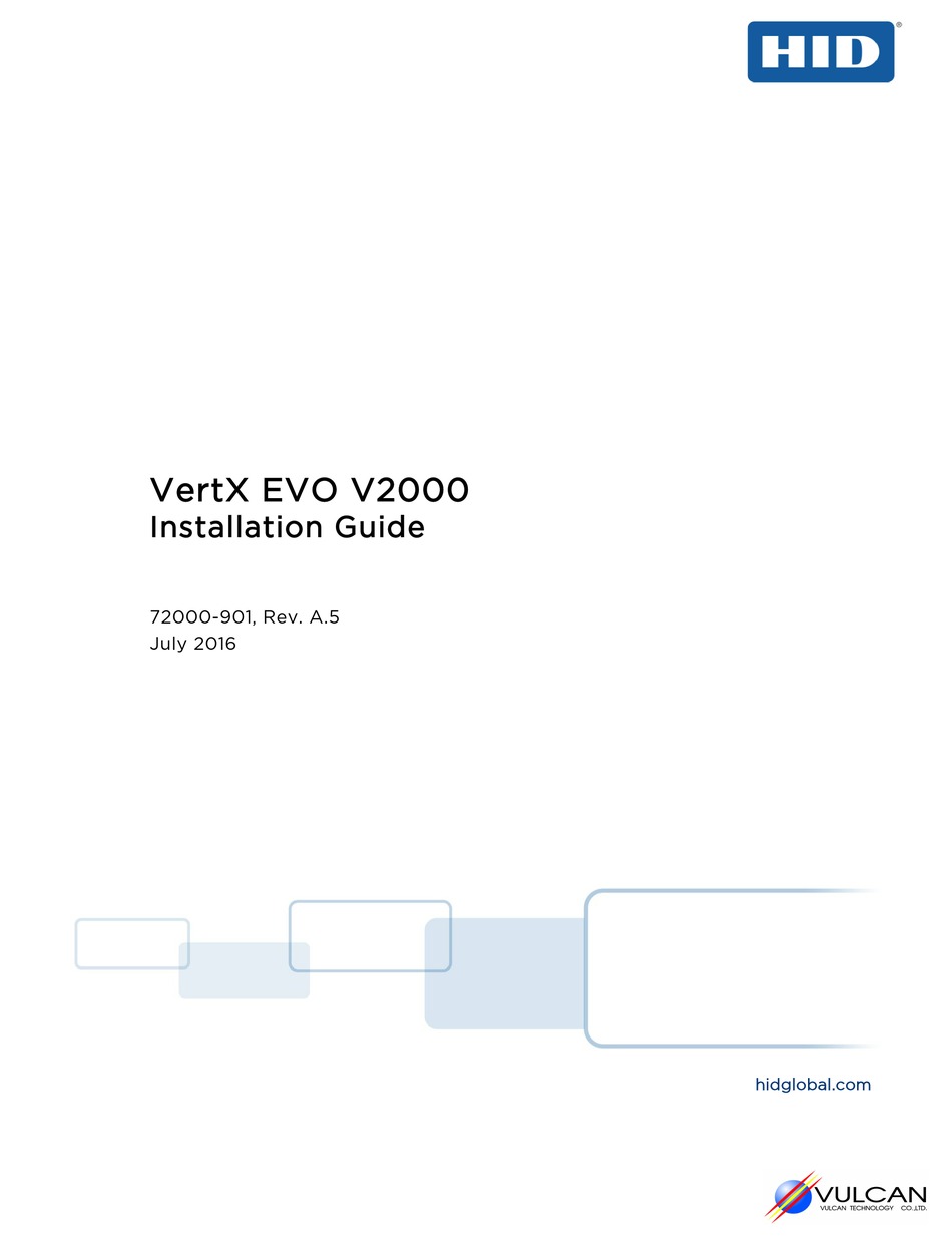 HID VERTX EVO V2000 INSTALLATION MANUAL Pdf Download