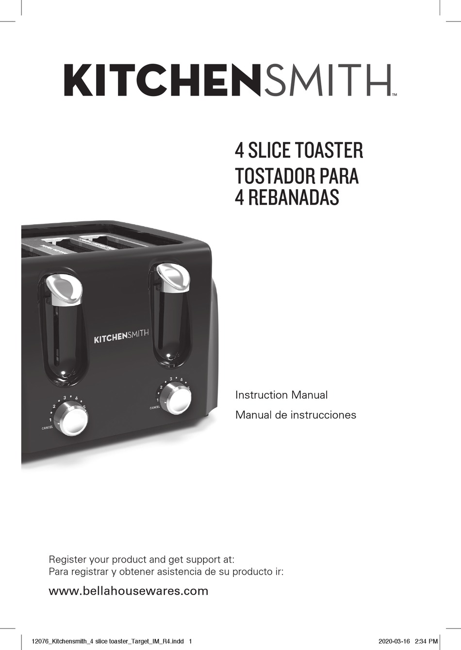 KitchenSmith by Bella 2 Slice Toaster