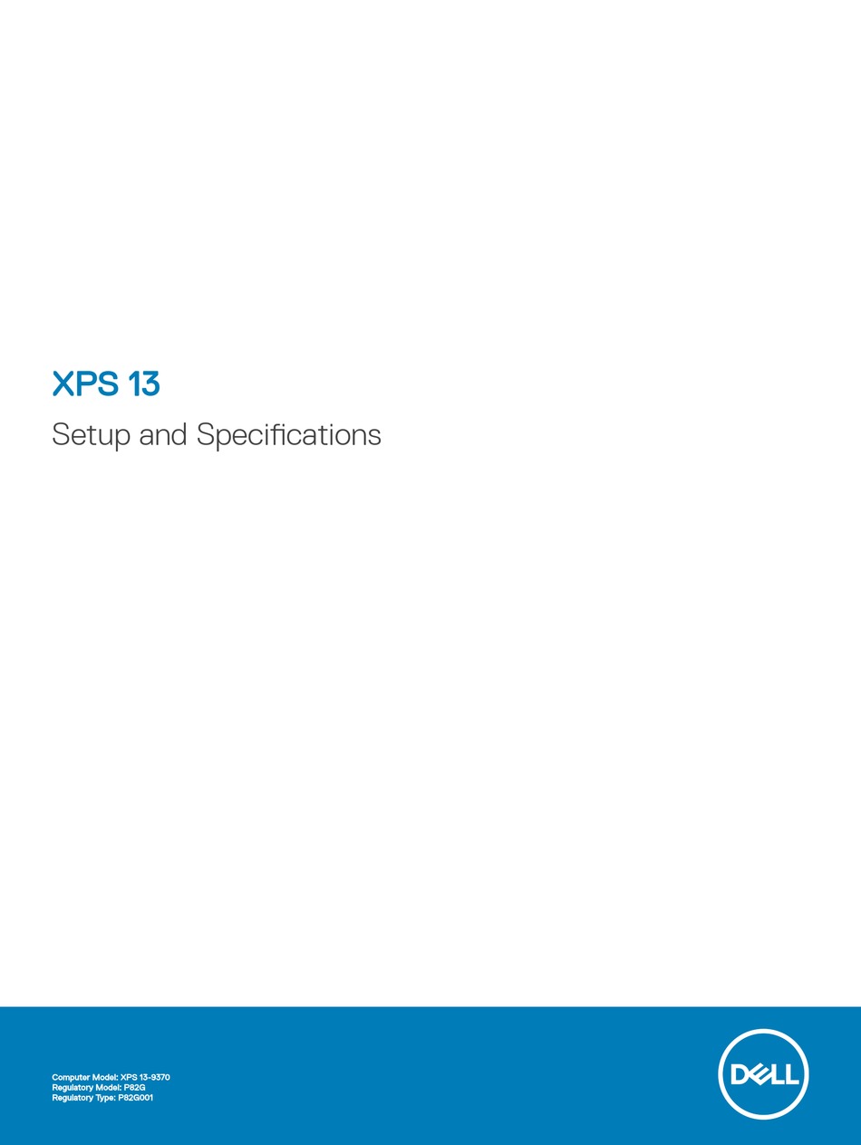 DELL XPS 13 SETUP AND SPECIFICATIONS Pdf Download ManualsLib