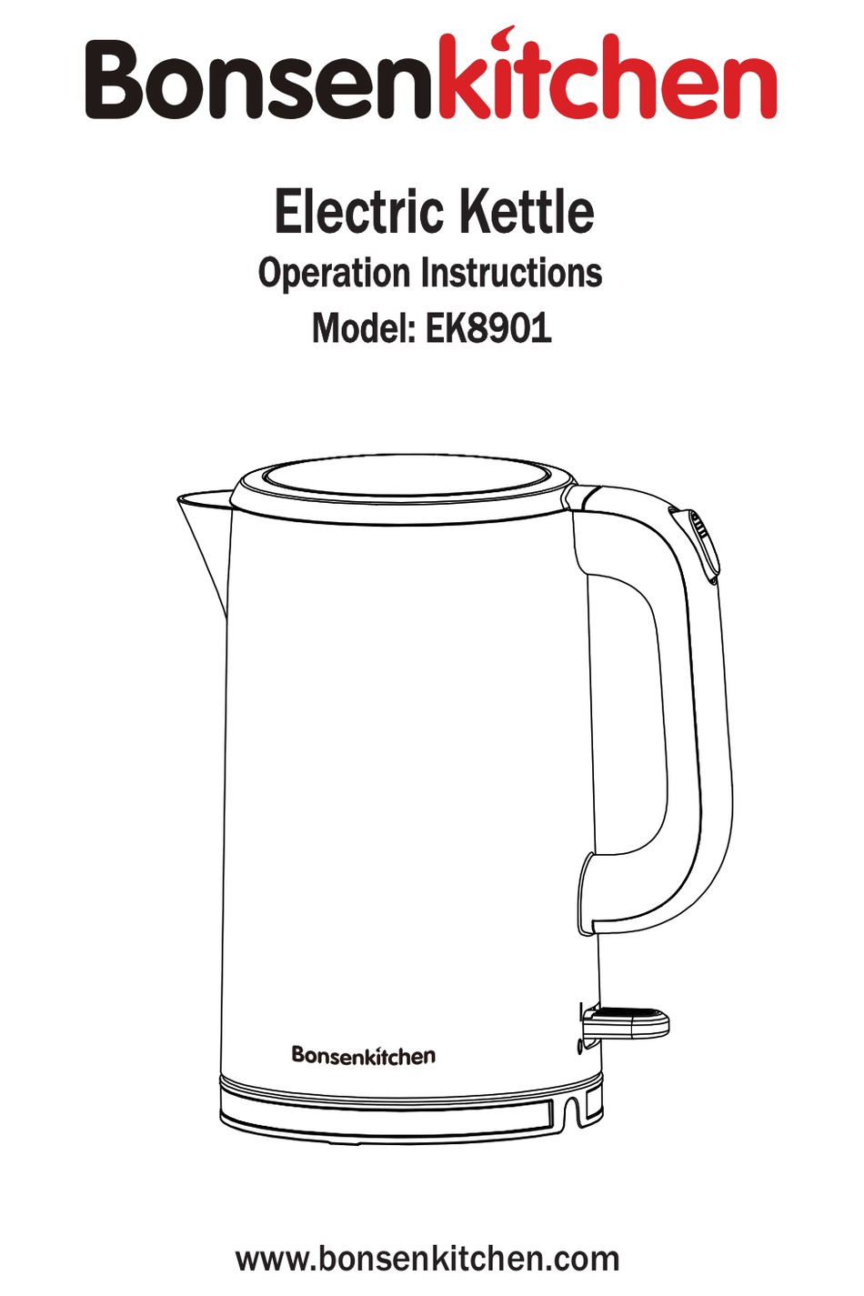 BONSENKITCHEN EK8901 OPERATION INSTRUCTIONS MANUAL Pdf Download