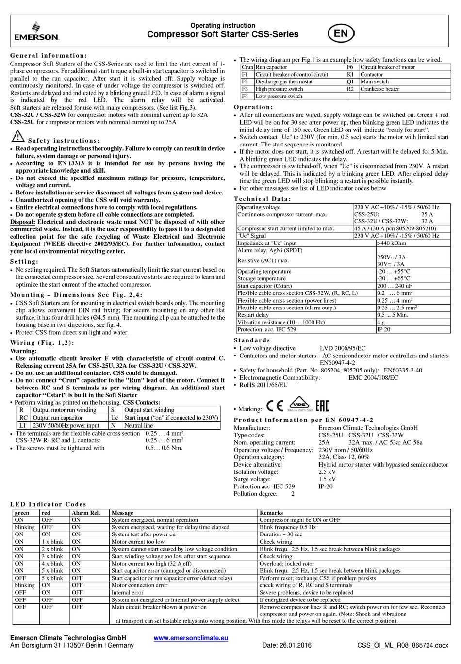 EMERSON CSS SERIES OPERATING INSTRUCTION Pdf Download | ManualsLib