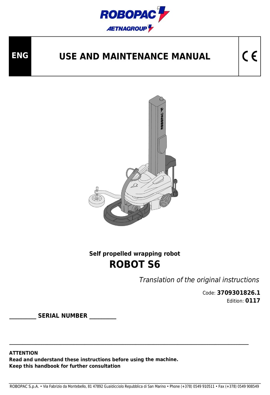 ROBOPAC S6 USE AND MAINTENANCE MANUAL Pdf Download | ManualsLib