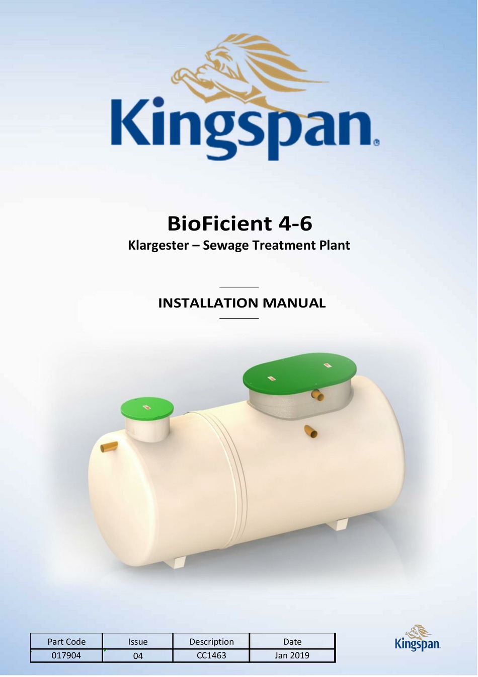 KINGSPAN BIOFICIENT 4 INSTALLATION MANUAL Pdf Download ManualsLib