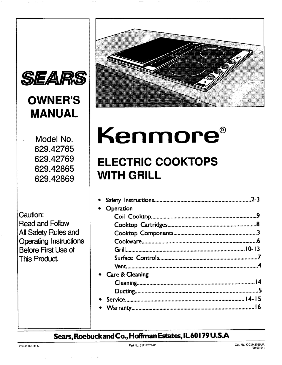 SEARS KENMORE 629.42765 OWNER'S MANUAL Pdf Download ManualsLib