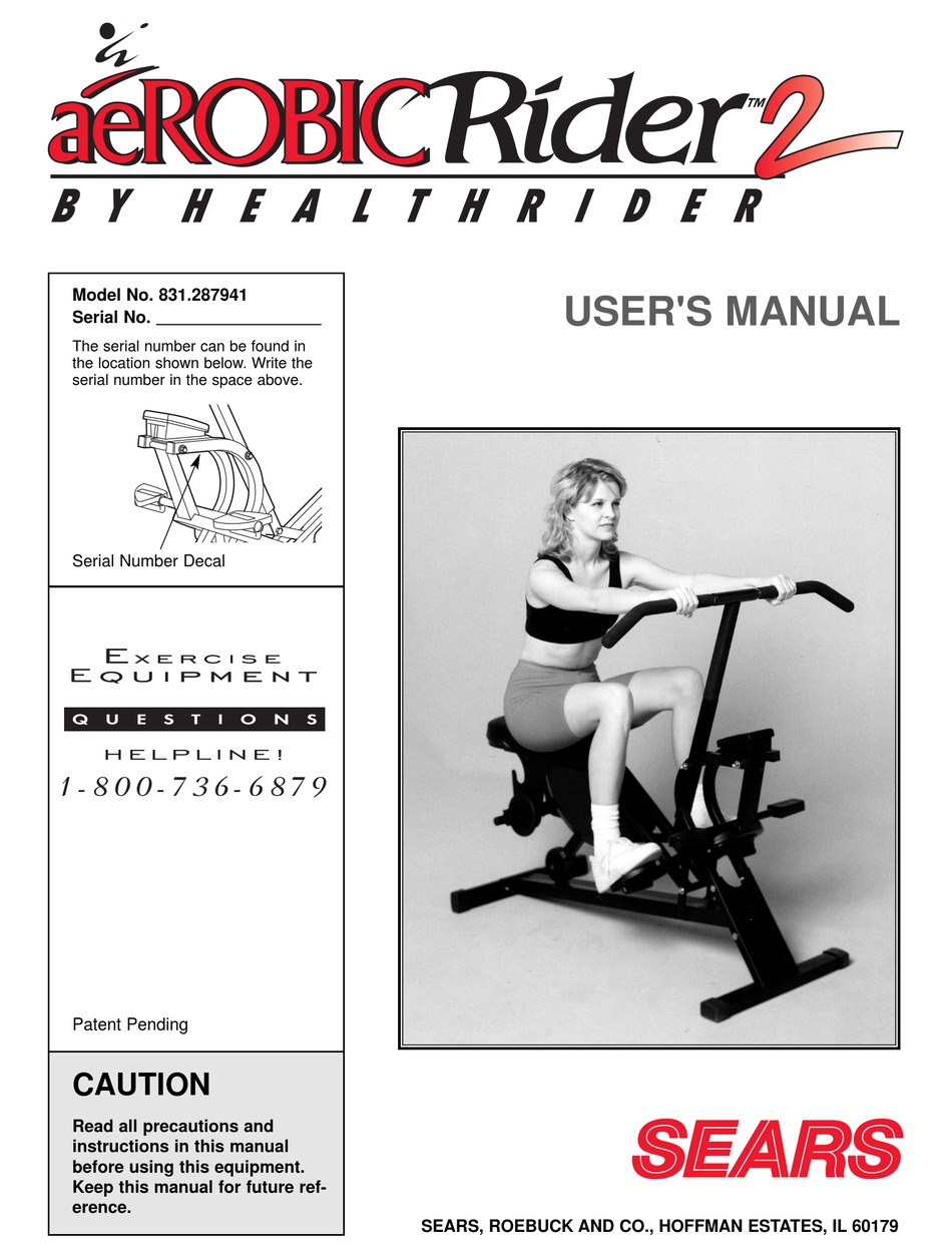 Healthrider total body best sale aerobic fitness machine manual