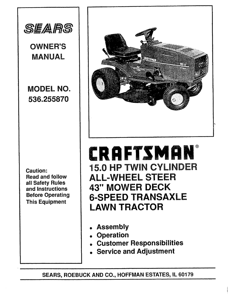 CRAFTSMAN 536.25587 OWNER'S MANUAL Pdf Download | ManualsLib