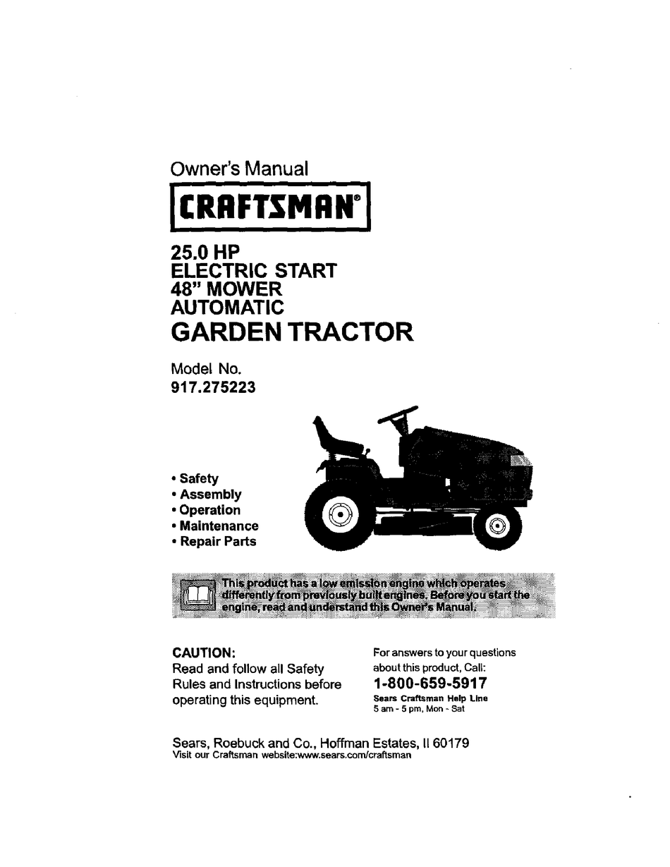 CRAFTSMAN 917.275223 OWNER'S MANUAL Pdf Download | ManualsLib