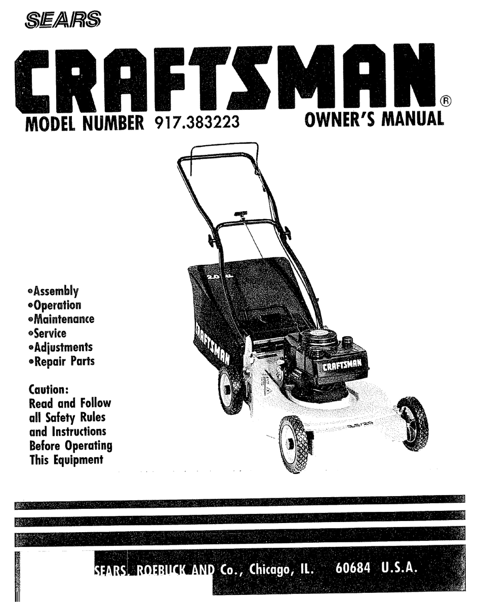 CRAFTSMAN 917.383223 OWNER
