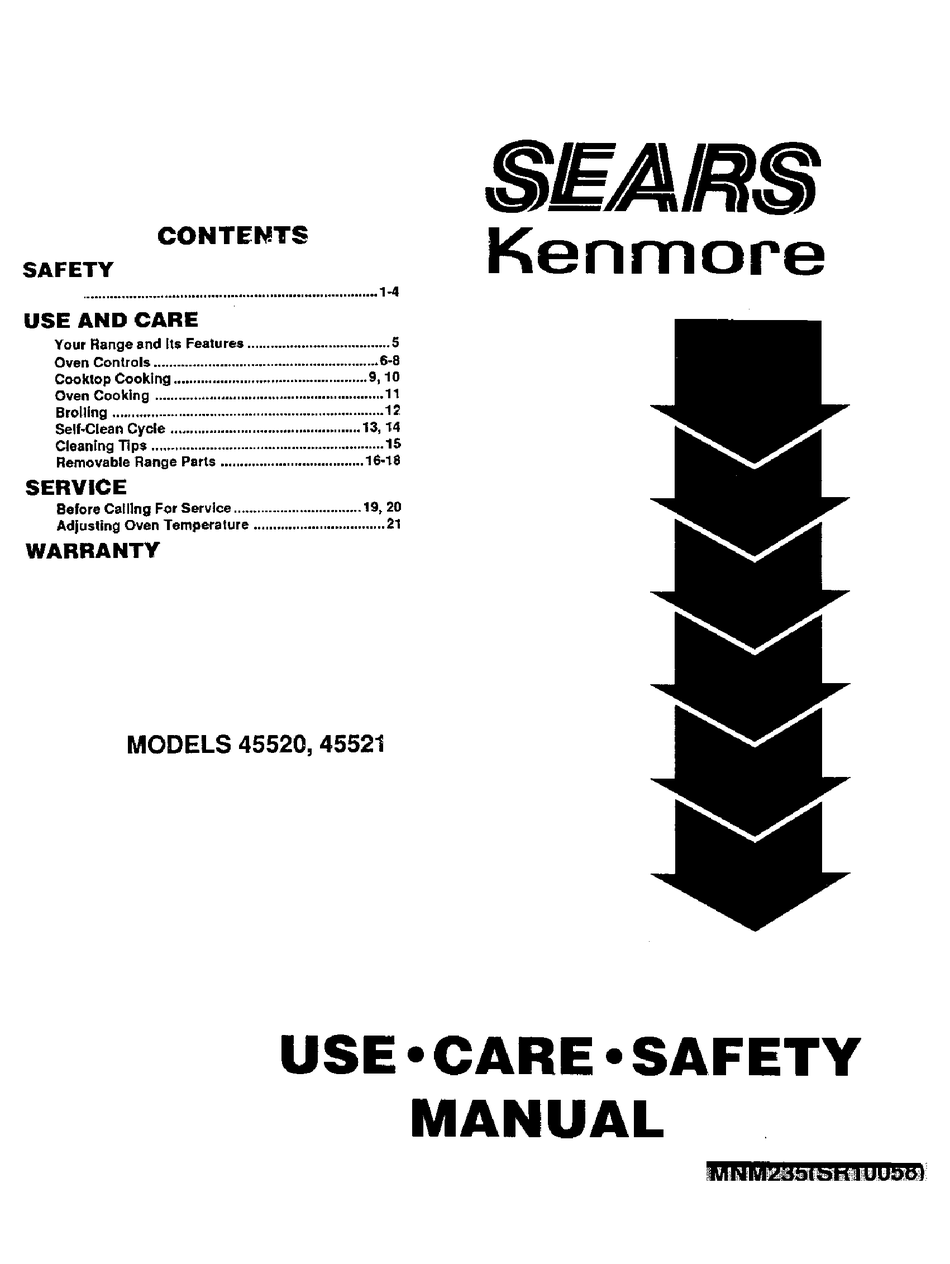 KENMORE 45520 USE, CARE, SAFETY MANUAL Pdf Download ManualsLib