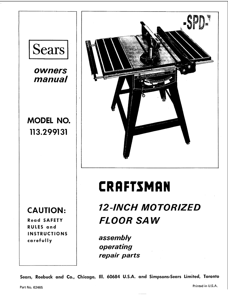 Craftsman 12 inch direct deals drive table saw