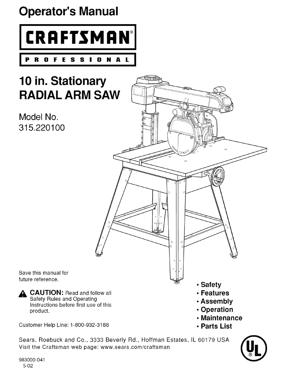 Wiring Diagram For Sears Craftsman Radial Arm Saw : Craftsman 10 Table Saw Motor Wiring Diagrams