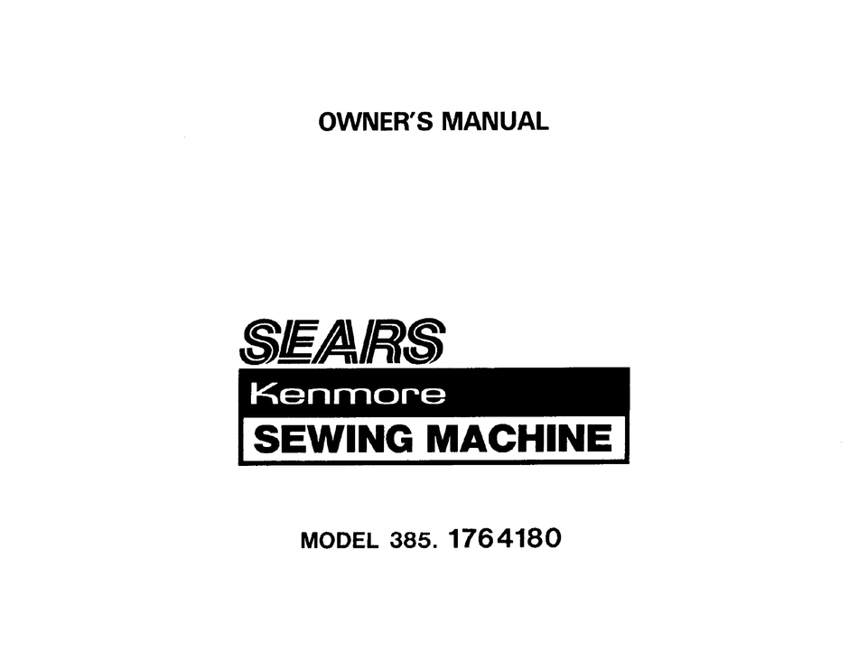 Sears Kenmore 385 ergo3 Embroidery Sewing Owners Instruction Manual 19010200 NEW 