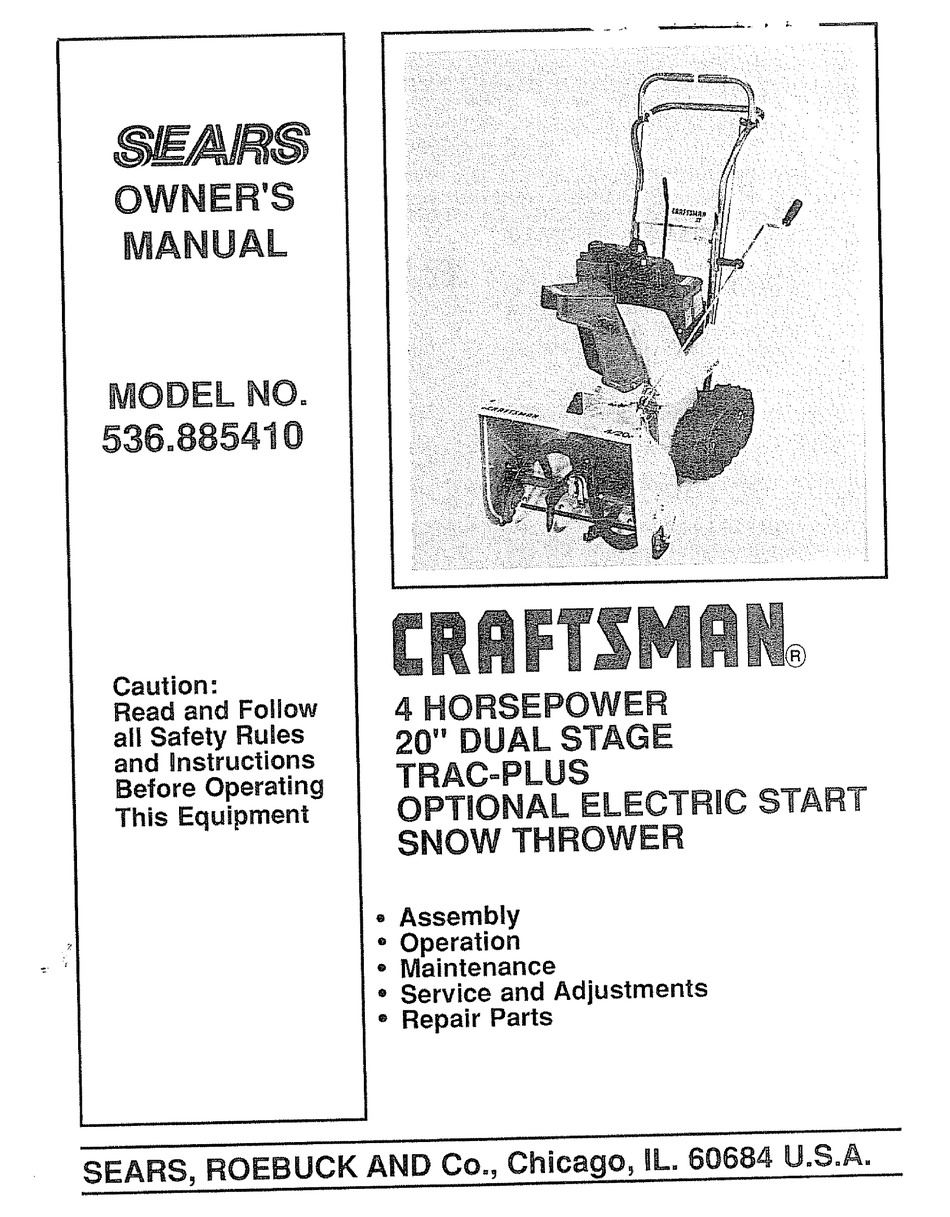 Craftsman 143 804062 Owner S Manual Pdf Download Manualslib