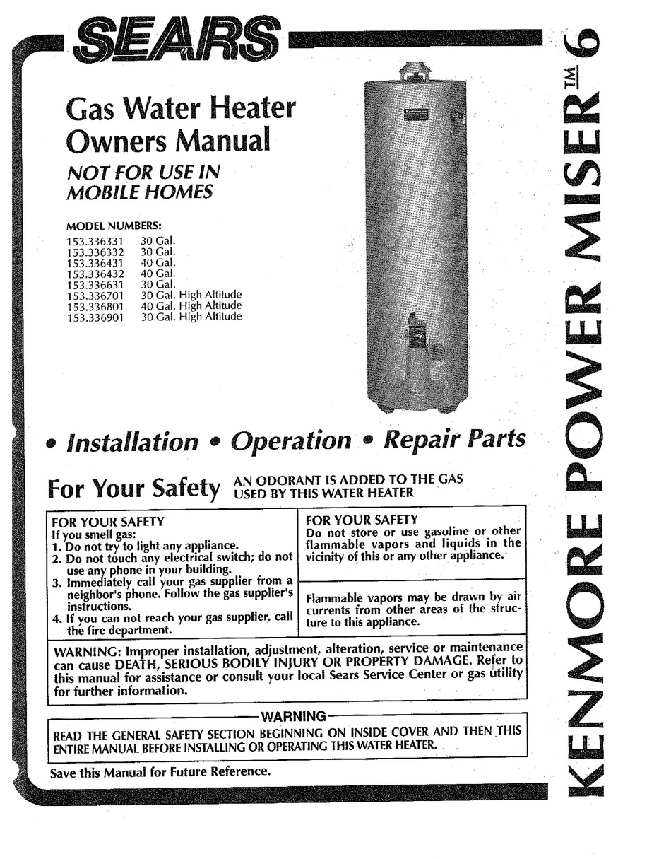 KENMORE POWER MISER 153.336331 OWNER'S MANUAL Pdf Download ManualsLib