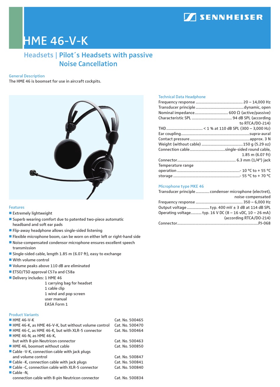 Sennheiser discount hme 46