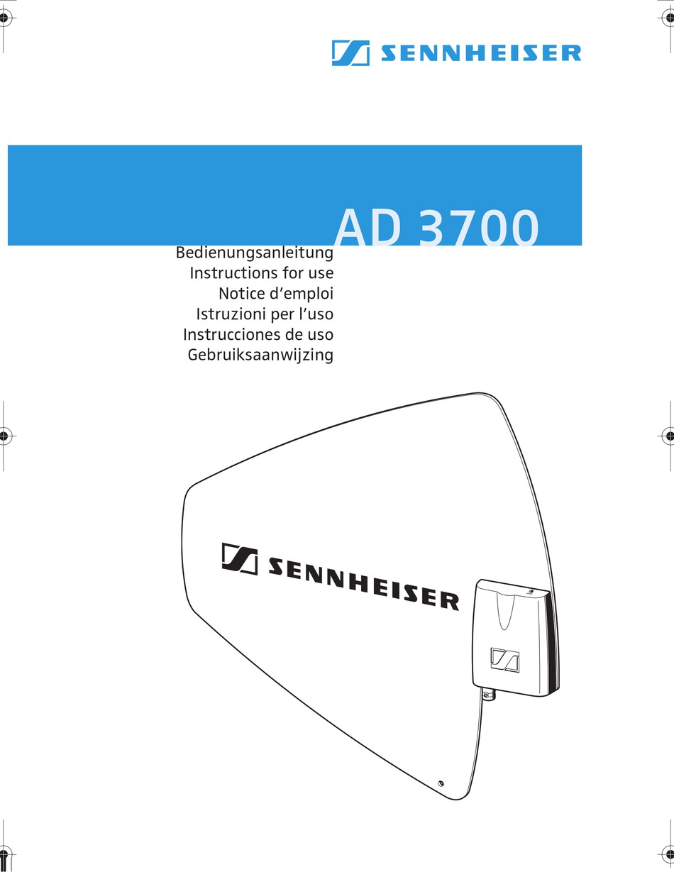 Sennheiser Ad 3700 Instructions For Use Manual Pdf Download Manualslib