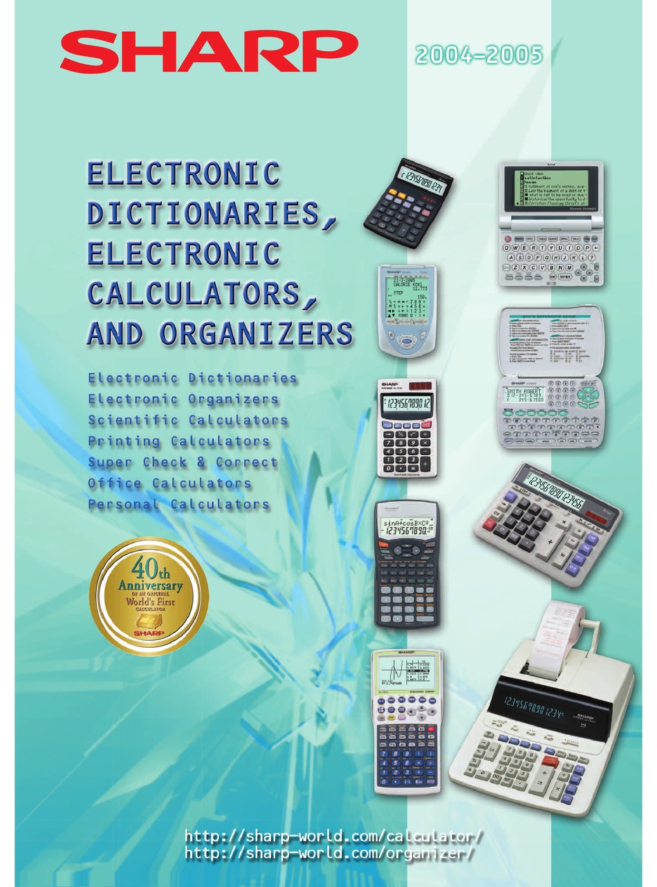 SHARP ELECTRONIC CALCULATOR BROCHURE & SPECS Pdf Download ManualsLib