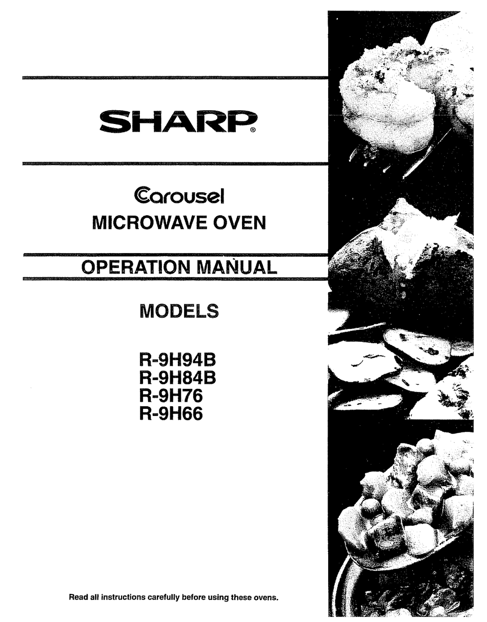 SHARP CAROUSEL R9H76 OPERATION MANUAL Pdf Download ManualsLib
