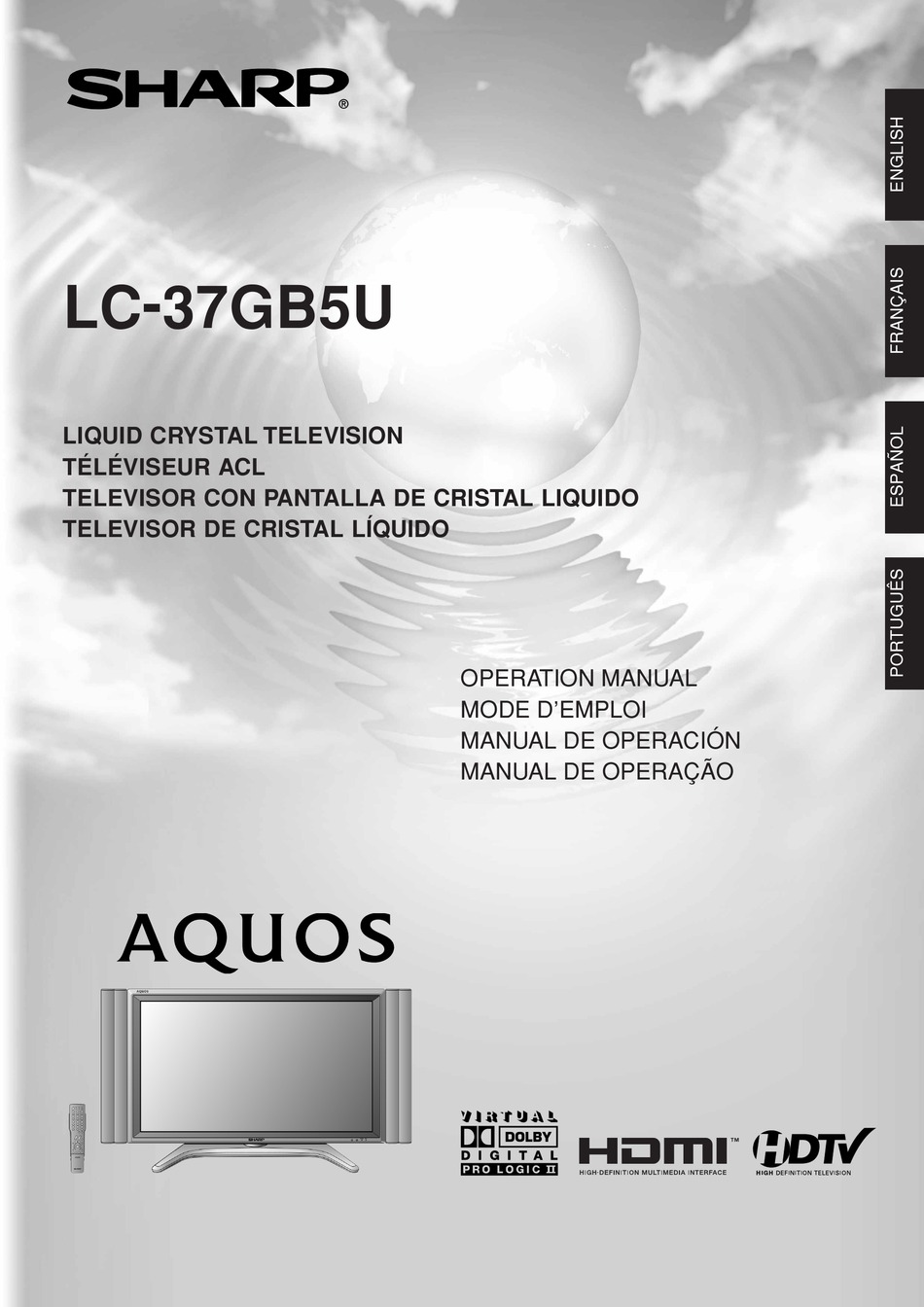 Sharp Aquos Lc 37gb5u Operation Manual Pdf Download Manualslib