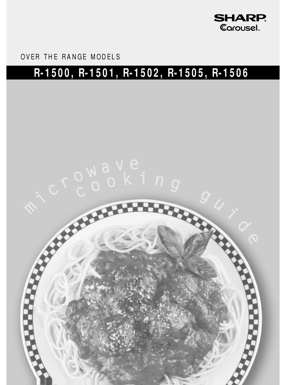 SHARP CAROUSEL R-1501 COOKING MANUAL Pdf Download | ManualsLib