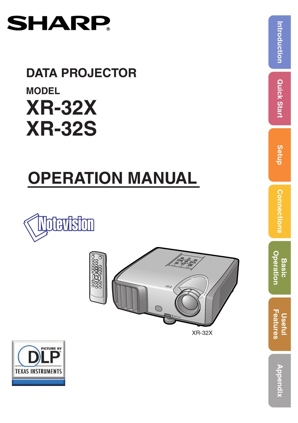 SHARP NOTEVISION XR32X OPERATION MANUAL Pdf Download ManualsLib