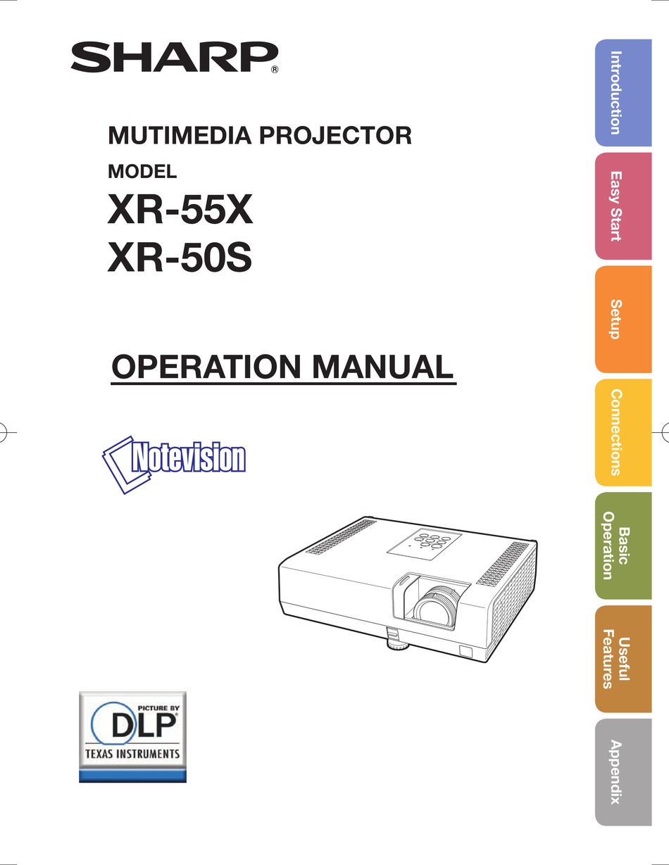 SHARP NOTEVISION XR-50S OPERATION MANUAL Pdf Download | ManualsLib