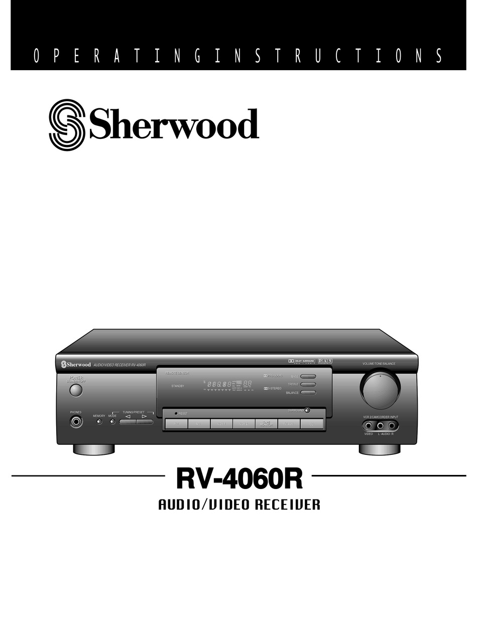 Sherwood Rv 4060r Operating Instructions Manual Pdf Download Manualslib