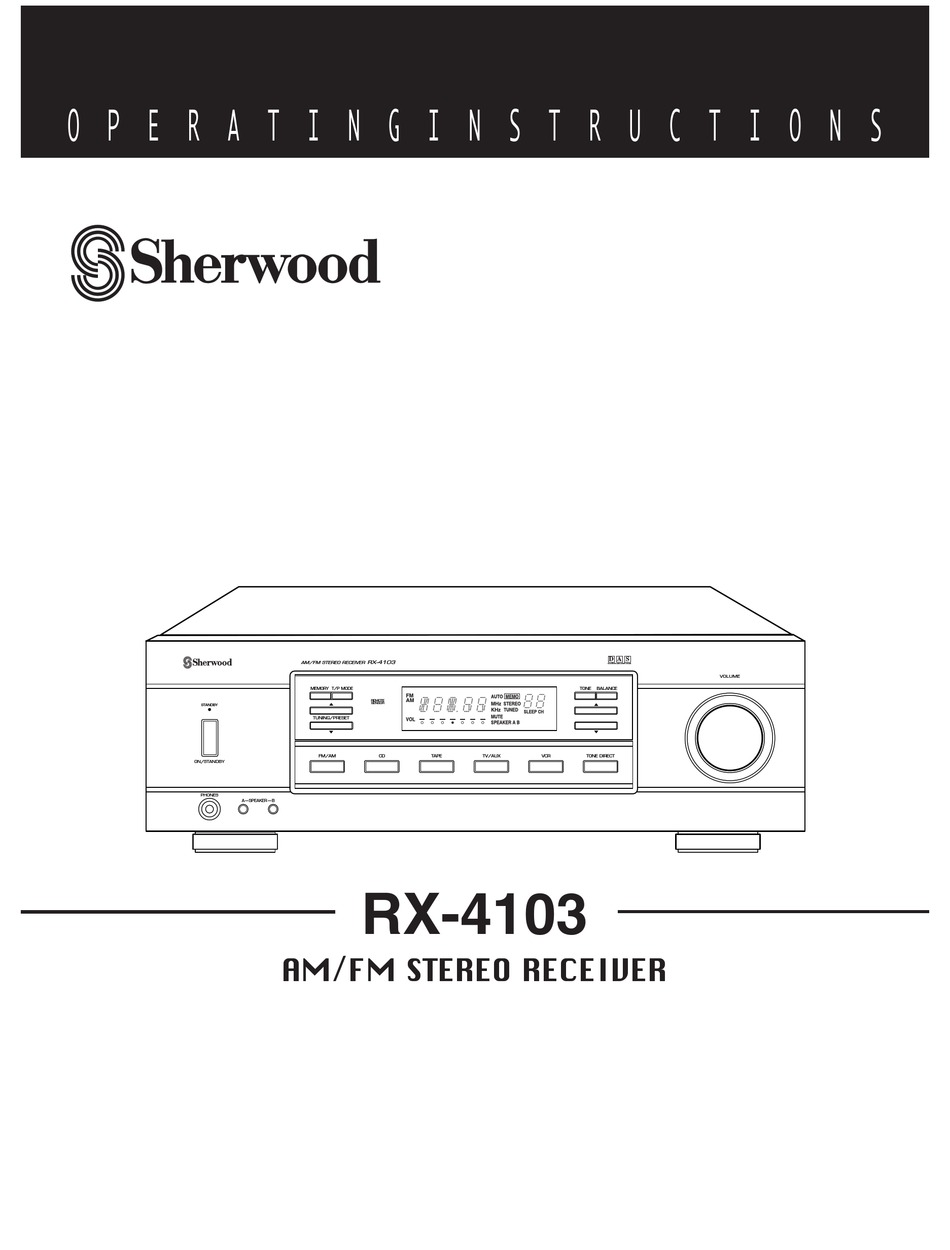 SHERWOOD RX-4103 OPERATING INSTRUCTIONS MANUAL Pdf Download | ManualsLib