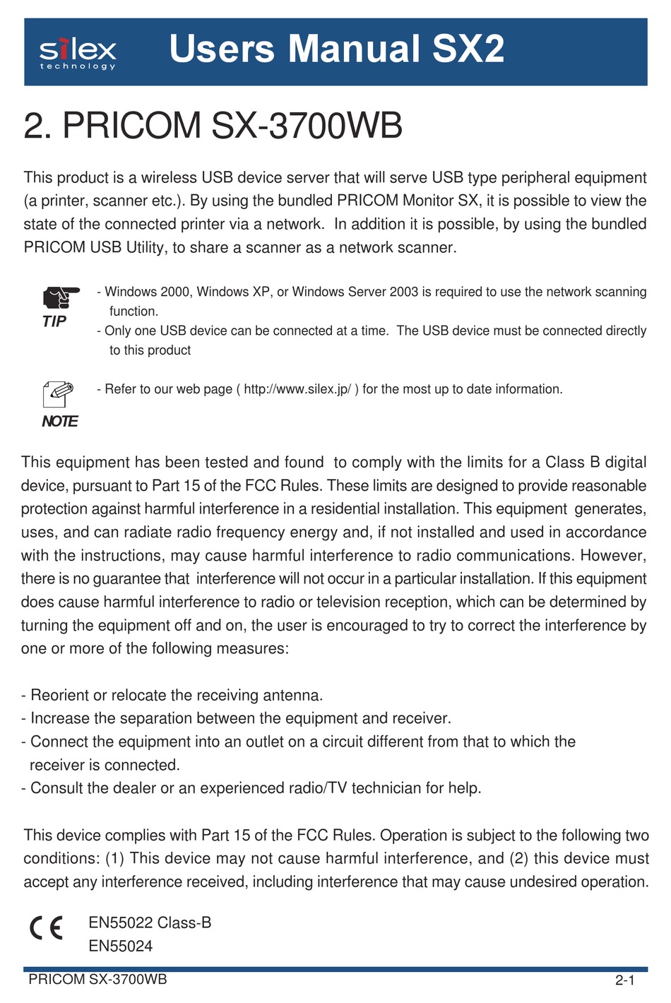 Silex Technology Pricom Sx 3700wb User Manual Pdf Download Manualslib