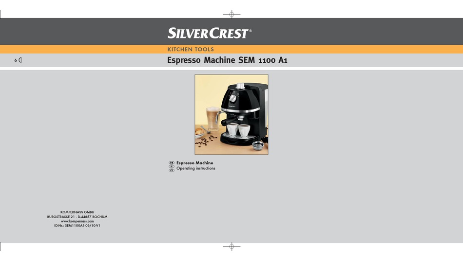 silvercrest espresso machine sem 1100 b3