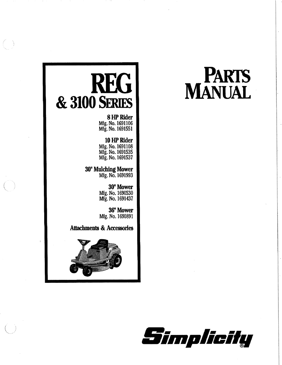 SIMPLICITY 1690530 PARTS MANUAL Pdf Download | ManualsLib