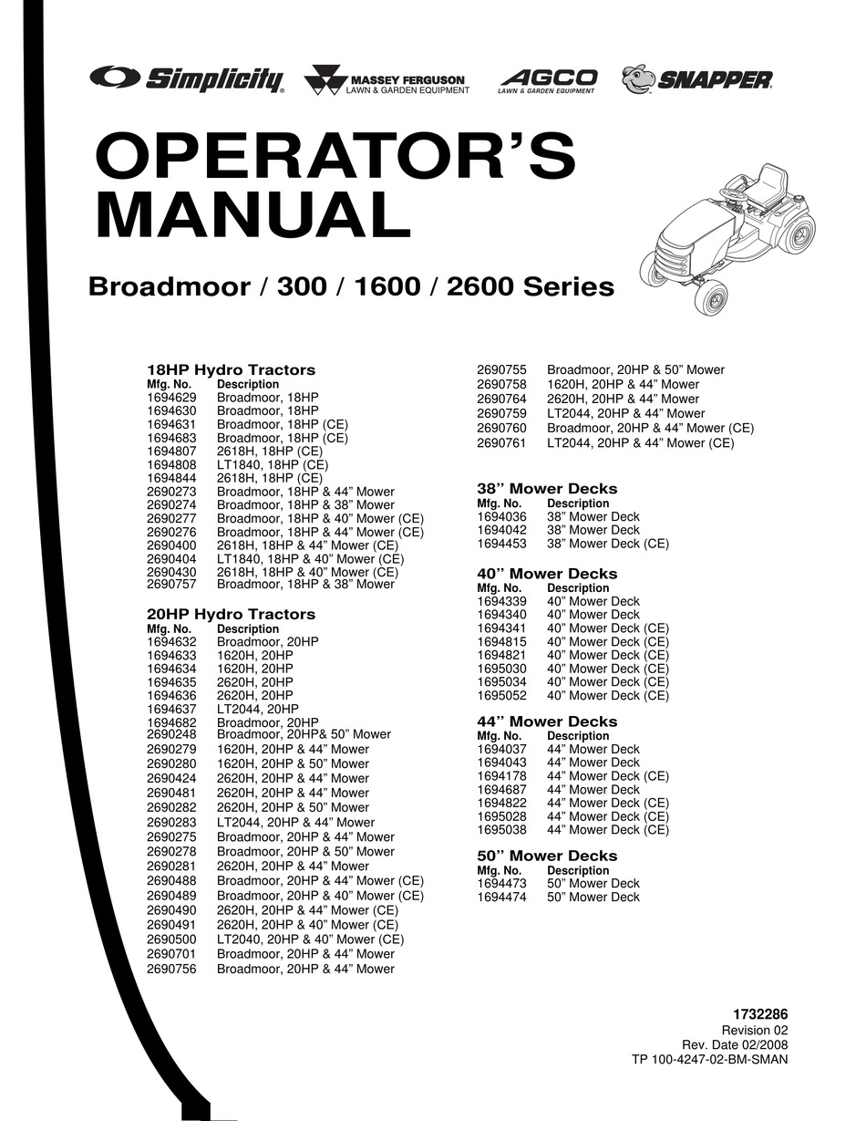 SIMPLICITY 300 SERIES OPERATOR'S MANUAL Pdf Download | ManualsLib