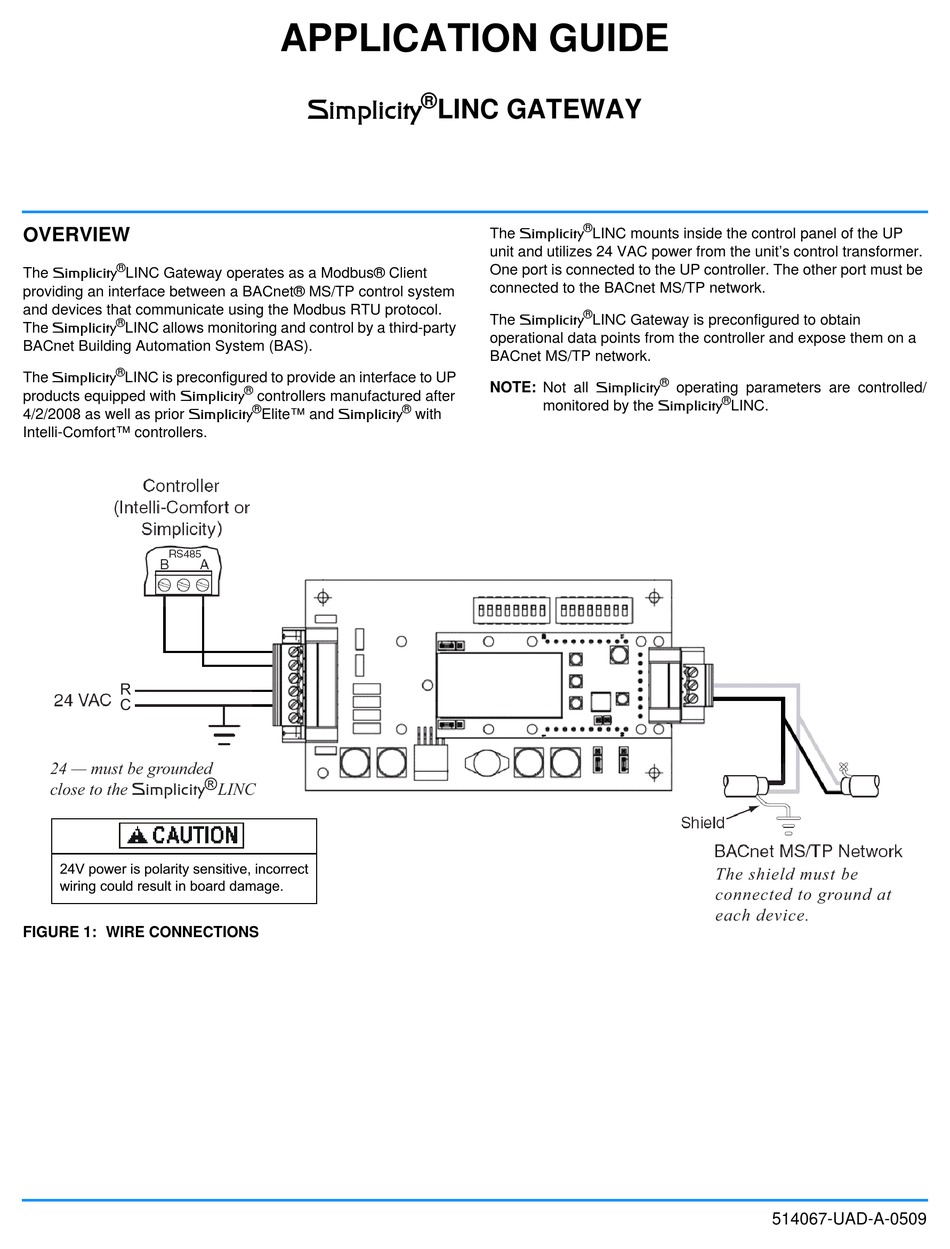 YORK LINC GATEWAY 514067-UAD-A-0509 APPLICATION MANUAL Pdf Download ...