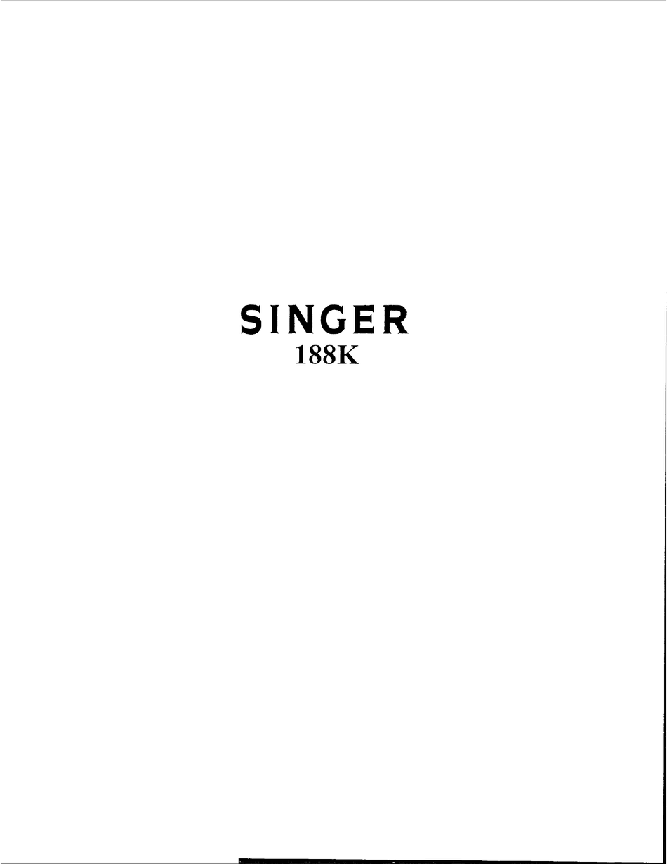 SINGER 188K PARTS LIST Pdf Download | ManualsLib