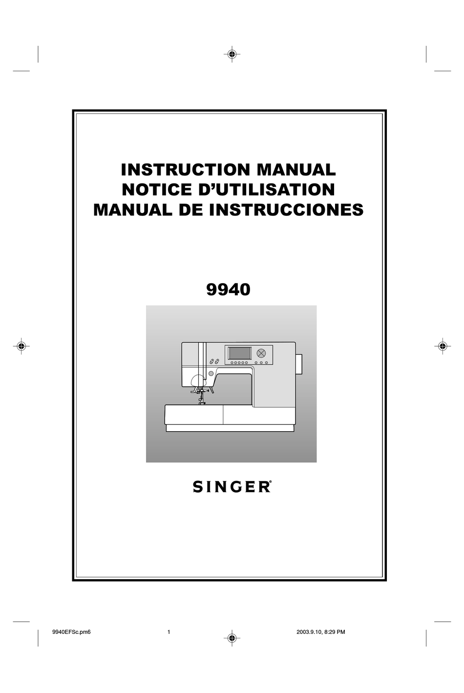 SINGER 9940 INSTRUCTION MANUAL Pdf Download ManualsLib