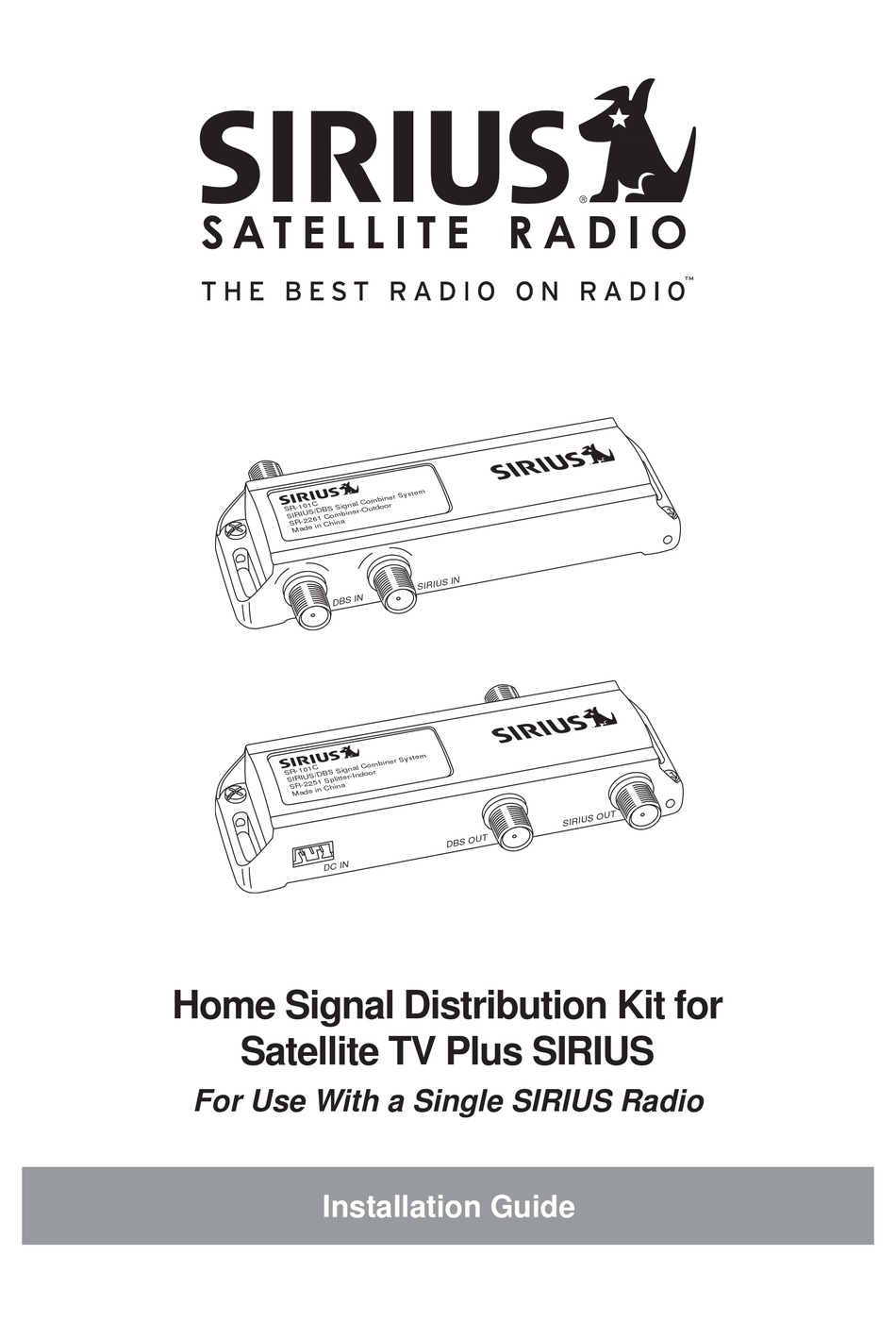 SIRIUS SATELLITE RADIO 1288665 INSTALLATION MANUAL Pdf Download