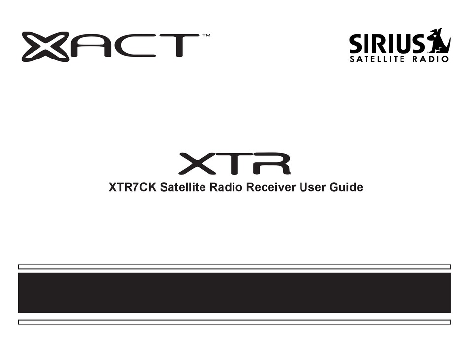 Sirius Satellite Receiver Vehicle Package Xact XTR7CK 