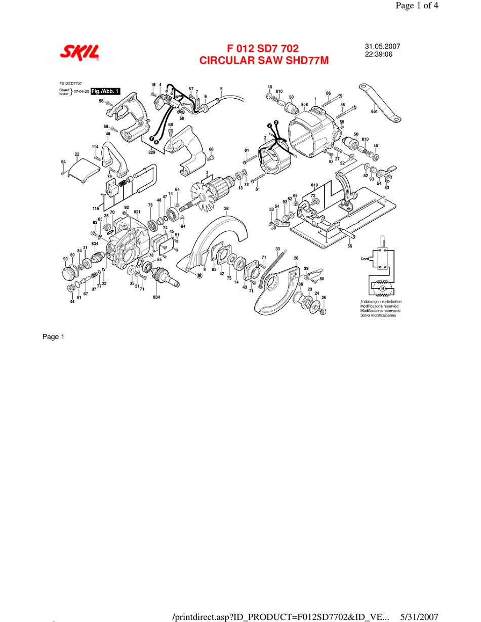 Skilsaw Model 77 Parts Diagram Reviewmotors.co